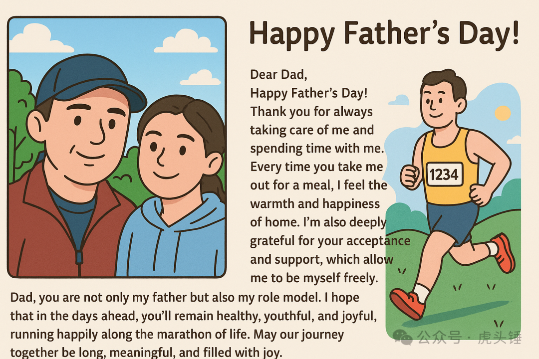 A Father's Day greeting from Lao He's daughter