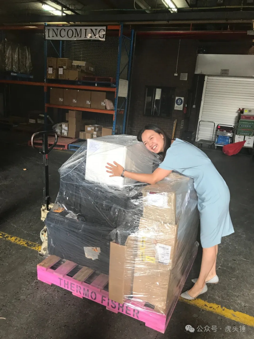 Sally at work soon after arriving in Australia
